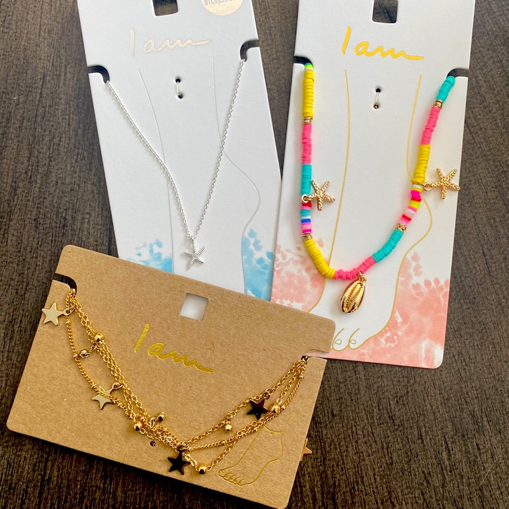 Summer anklets. 3 for $15. Great for kids teens and adults. Fun and a value